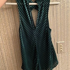 Silence + noise green velvet top